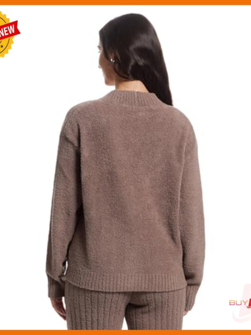 Soft Recycled Polyester Cardigan Button Front Layering Sweater - Picture 3 of 5